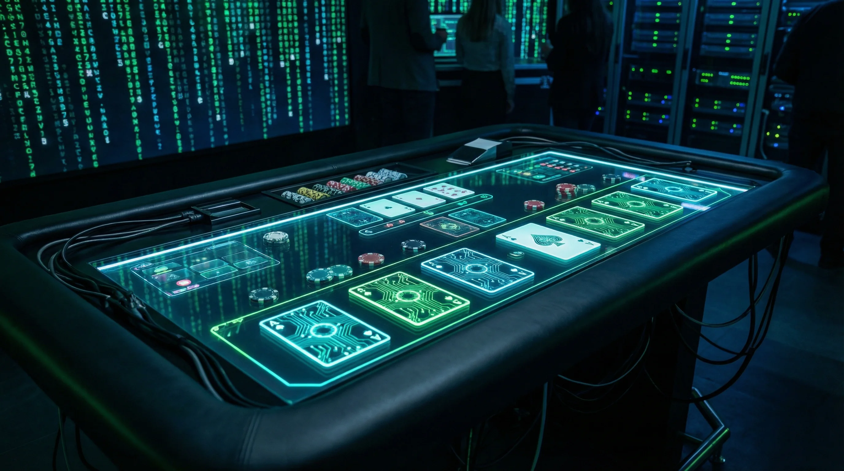 Mesa de bacará elegante com tema hacker no betaobet