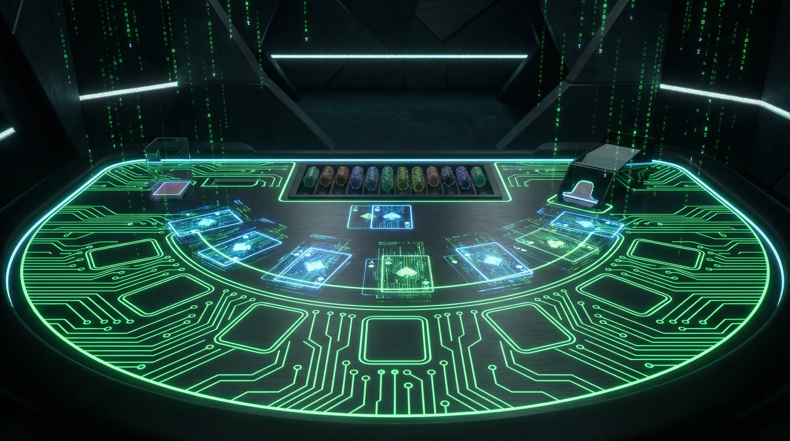 Mesa de blackjack digital com design cyberpunk no betaobet